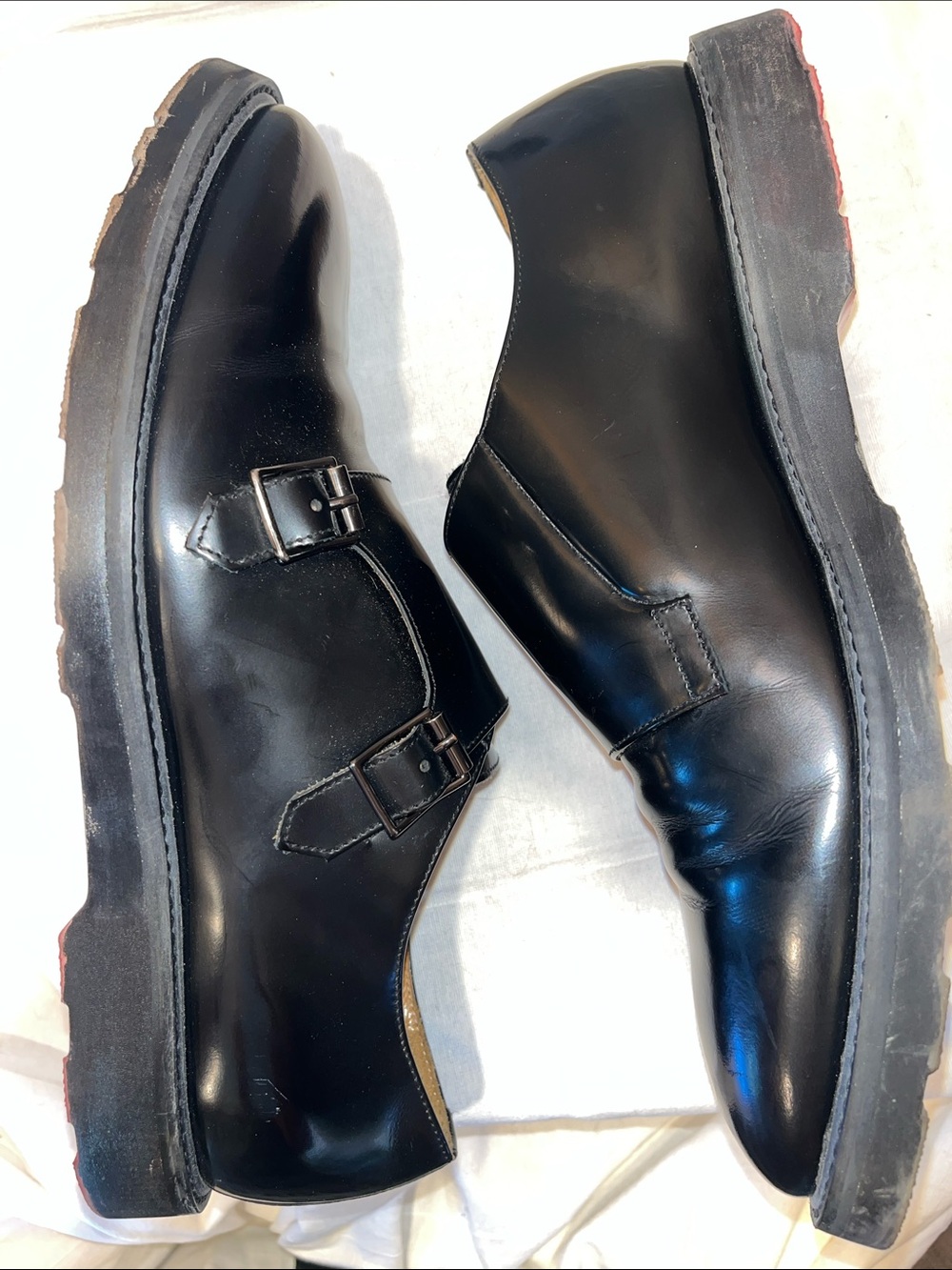Men's Paul Smith Black Patent Leather Double Monk Strap Shoes